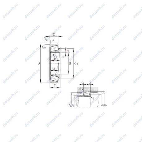 Подшипник K28985-28921 чертеж