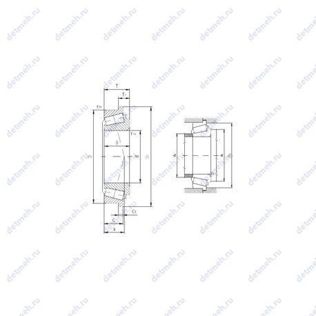 Подшипник K-JXC25640CB/K-JXC25640D чертеж