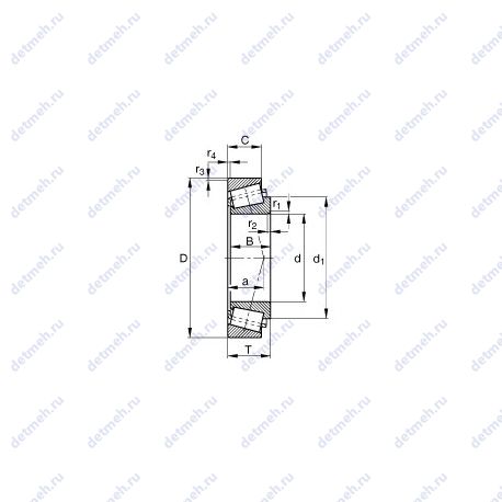 Подшипник KL507949-L507910 чертеж