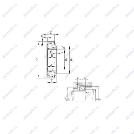 Подшипник KLL352149-LL352110 чертеж