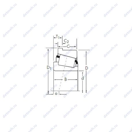 Подшипник LM67048/LM67010-B чертеж