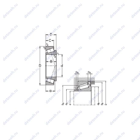 Подшипник T2DC 220 чертеж