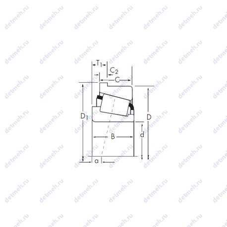 Подшипник X32048XRA/Y32048XR чертеж