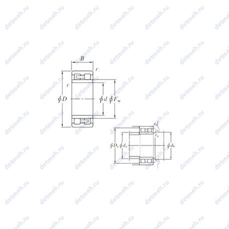 Подшипник NNU 4976 B/DRW33 чертеж