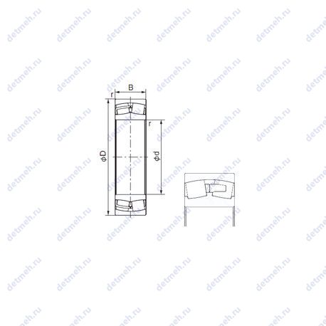 Подшипник 22232A2X чертеж