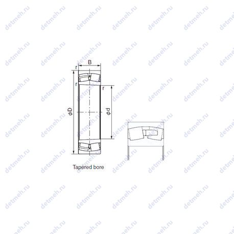 Подшипник 22232A2XK чертеж