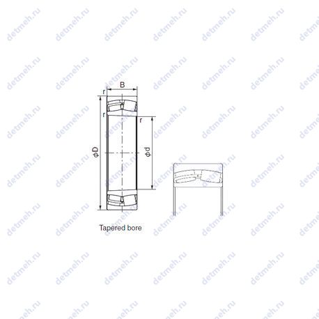 Подшипник 24028AXK30 чертеж