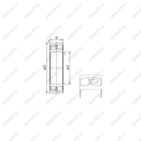 Подшипник 24048E чертеж