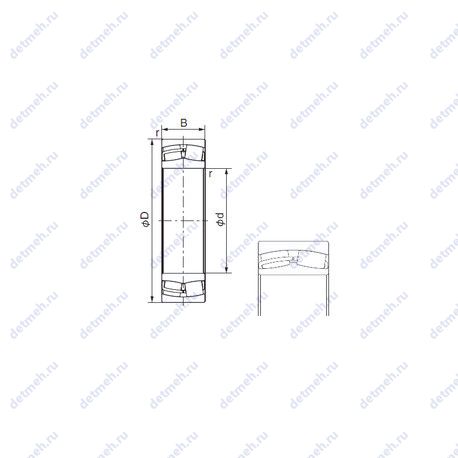 Подшипник 24128AX чертеж