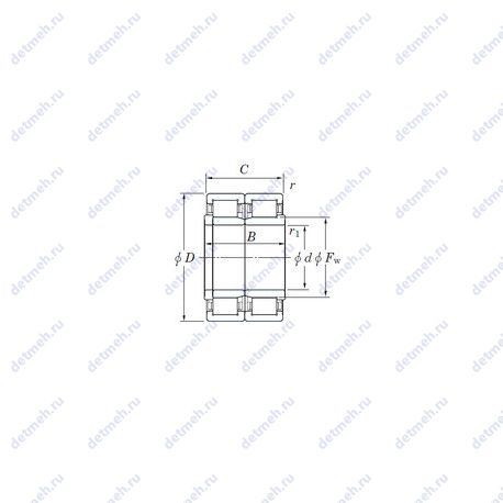 Подшипник 24NJ/NJP2480 чертеж