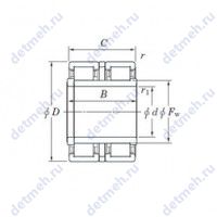 Чертеж подшипника 2CR90D