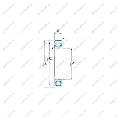 Подшипник 3NCN1020 чертеж