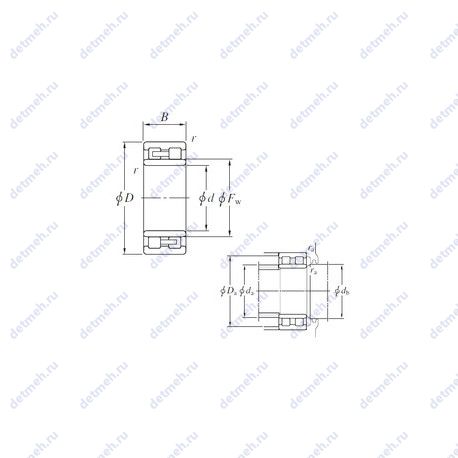 Подшипник 84DC60220 чертеж