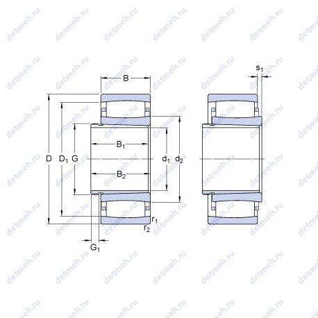 Подшипник C 2212 KTN9 + AHX 312 чертеж