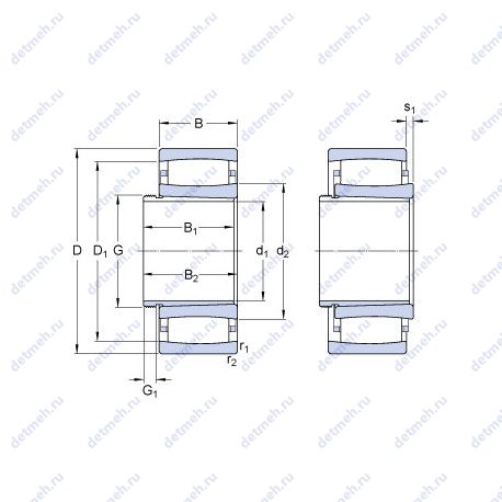 Подшипник C 4032 K30 + AH 24032 чертеж