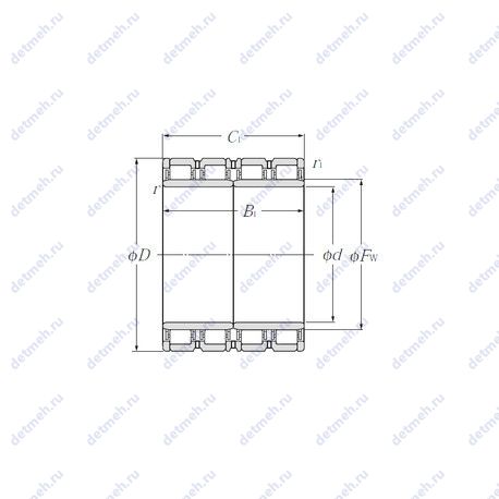 Подшипник E-4R15207 чертеж