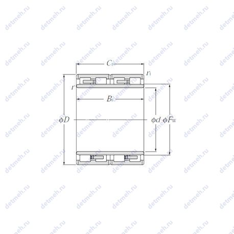 Подшипник E-4R6014 чертеж
