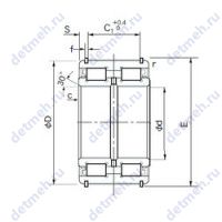 Чертеж подшипника E5032NR
