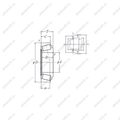 Подшипник EE321145-N1/321240-N чертеж