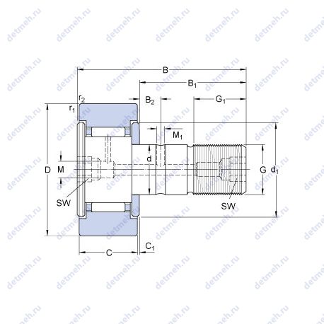 Подшипник KR 62 XB чертеж