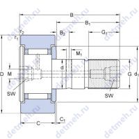 Чертеж подшипника KR 62 XB