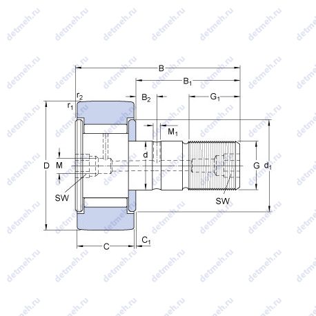 Подшипник KRV 30 B чертеж