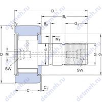 Чертеж подшипника KRV 30 B
