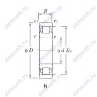 Чертеж подшипника N.207.J30