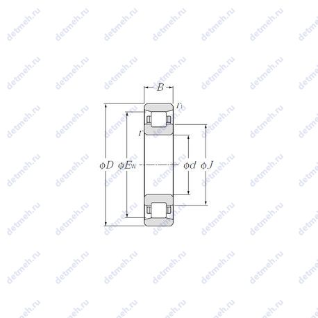 Подшипник N2206E чертеж