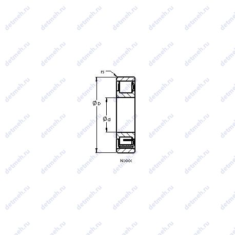 Подшипник N221 M чертеж