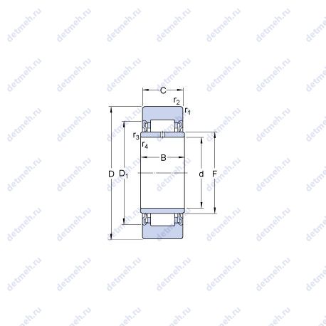 Подшипник NA 2201.2RSX чертеж