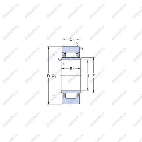 Подшипник NA 2205.2RSX чертеж