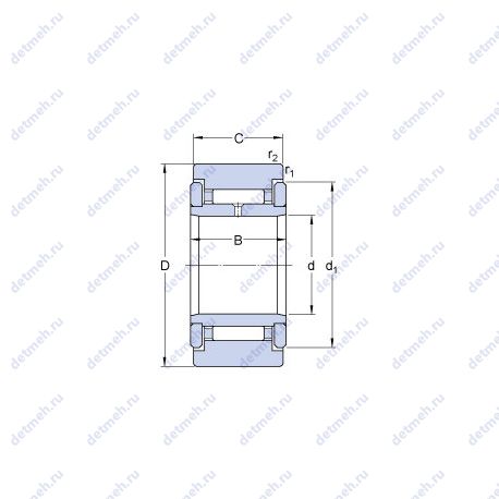 Подшипник NATR 17 X чертеж