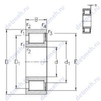 Чертеж подшипника NCF1838V