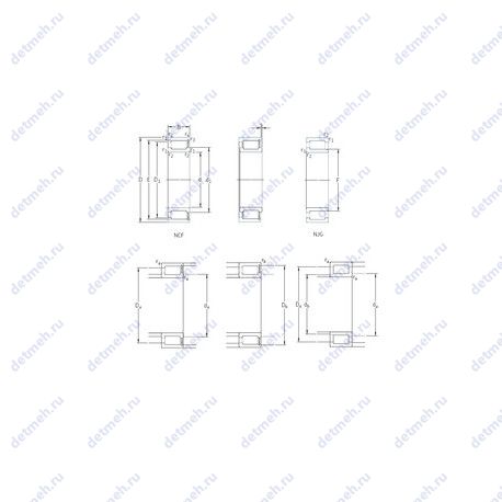 Подшипник NCF18/560V/HB1 чертеж