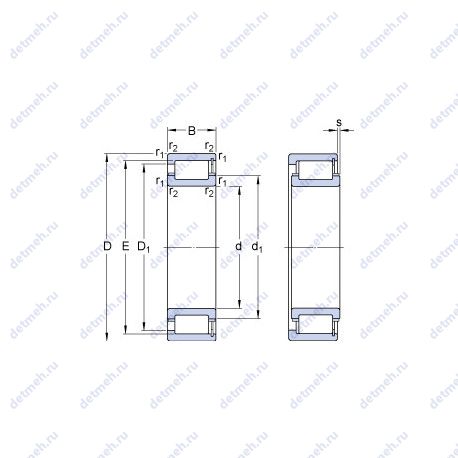 Подшипник NCF 2234 ECJB чертеж