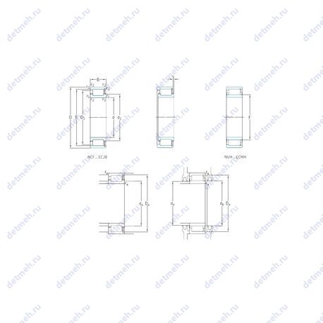 Подшипник NCF2236ECJB чертеж