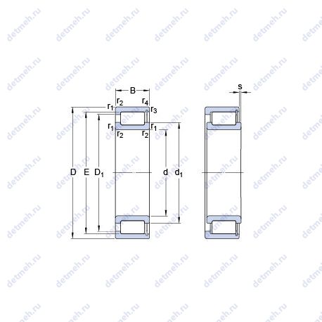 Подшипник NCF 28/600 V/HB1 чертеж