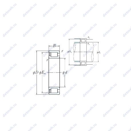 Подшипник NCF3080AV чертеж