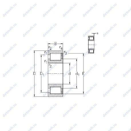 Подшипник NCF3084V чертеж