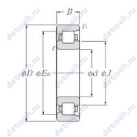 Чертеж подшипника NF2305