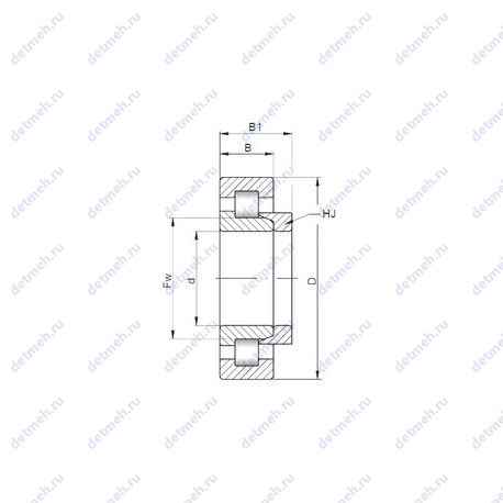 Подшипник NH1040 чертеж