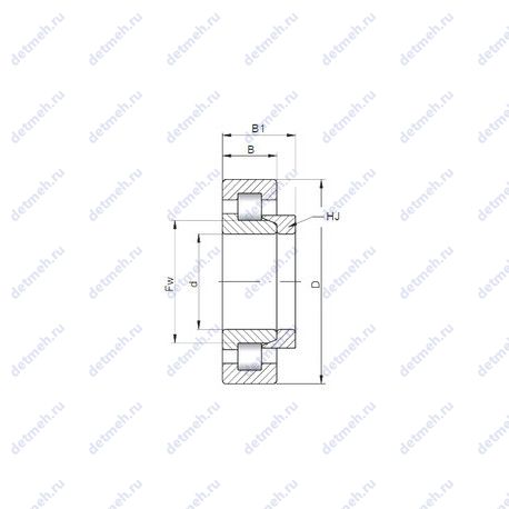 Подшипник NH2230 E чертеж