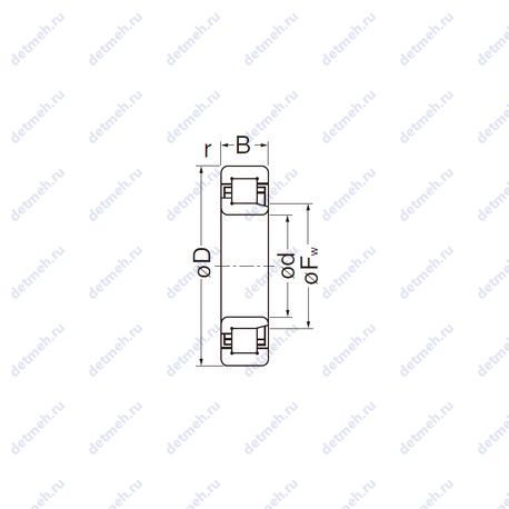 Подшипник NJ205EG чертеж