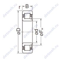 Чертеж подшипника NJ206EG