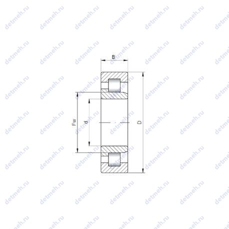 Подшипник NJ210E чертеж