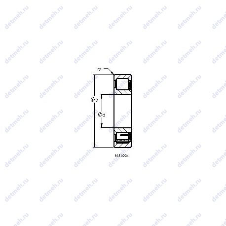 Подшипник NJ215EM чертеж