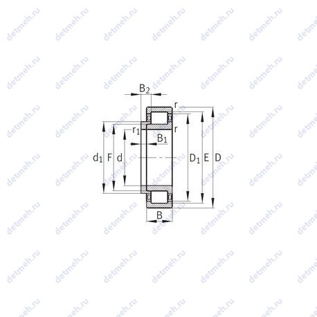 Подшипник NJ2340-EX-M1+HJ2340-EX чертеж