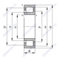 Чертеж подшипника NJ2340-EX-TB-M1