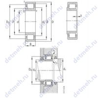Чертеж подшипника NJ252-E-M1